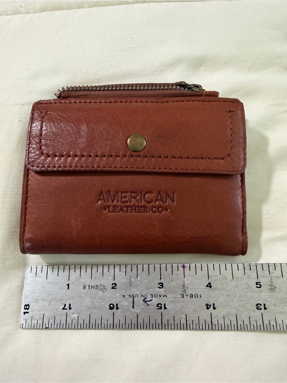 American Leather Co. Brown Leather Card & Key Holder Wallet